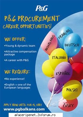 Procter & Gamble angajeaza - Cauti o cariera intr-o multinationala? Procter & - LINK-URI DE REFERALI