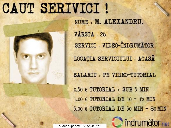 Video-Indrumator ofera locuri de munca - Esti bun intr-un domeniu? - jocuri, programare - DIVERSE
